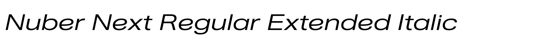 Nuber Next Regular Extended Italic image